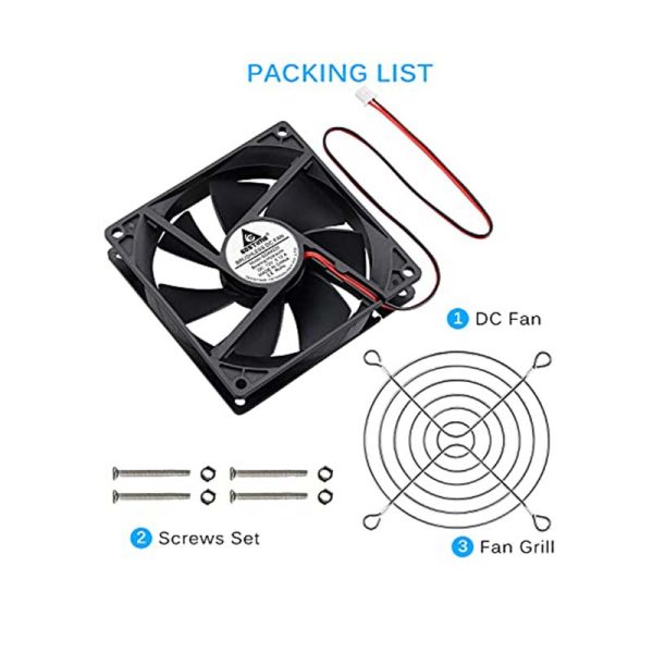Roboelectrics High-Speed 4 Inch 4200Rpm Dc 12V Cooling Computer Fan With Pre-Installed Grill (2)